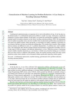 Generalization of Machine Learning for Problem Reduction: A Case Study
  on Travelling Salesman Problems