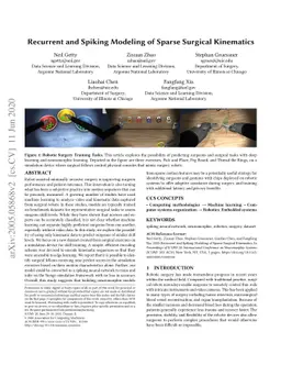 Recurrent and Spiking Modeling of Sparse Surgical Kinematics