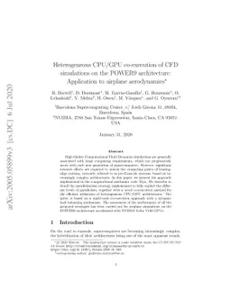 Heterogeneous CPU/GPU co-execution of CFD simulations on the POWER9
  architecture: Application to airplane aerodynamics