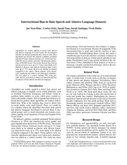 Intersectional Bias in Hate Speech and Abusive Language Datasets