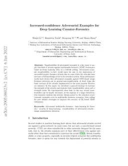 Increased-confidence adversarial examples for deep learning
  counter-forensics