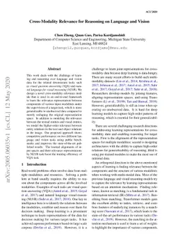 Cross-Modality Relevance for Reasoning on Language and Vision
