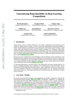 Guaranteeing Reproducibility in Deep Learning Competitions