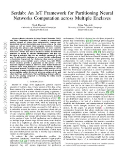 Serdab: An IoT Framework for Partitioning Neural Networks Computation
  across Multiple Enclaves