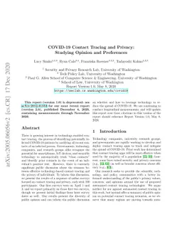 COVID-19 Contact Tracing and Privacy: Studying Opinion and Preferences