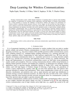 Deep Learning for Wireless Communications