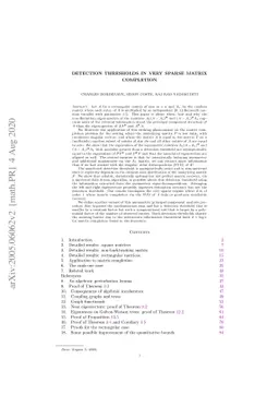 Detection thresholds in very sparse matrix completion