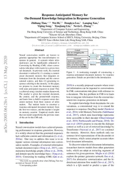 Response-Anticipated Memory for On-Demand Knowledge Integration in
  Response Generation