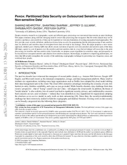 Panda: Partitioned Data Security on Outsourced Sensitive and
  Non-sensitive Data