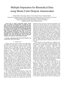 Multiple Imputation for Biomedical Data using Monte Carlo Dropout
  Autoencoders