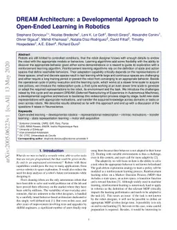 DREAM Architecture: a Developmental Approach to Open-Ended Learning in
  Robotics