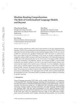 Machine Reading Comprehension: The Role of Contextualized Language
  Models and Beyond
