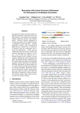 Reasoning with Latent Structure Refinement for Document-Level Relation
  Extraction
