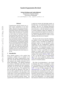 Sanskrit Segmentation Revisited