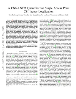 A CNN-LSTM Quantifier for Single Access Point CSI Indoor Localization