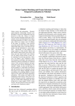 Dense-Caption Matching and Frame-Selection Gating for Temporal
  Localization in VideoQA