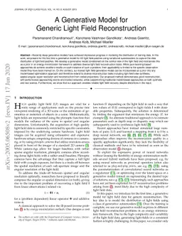 A Generative Model for Generic Light Field Reconstruction