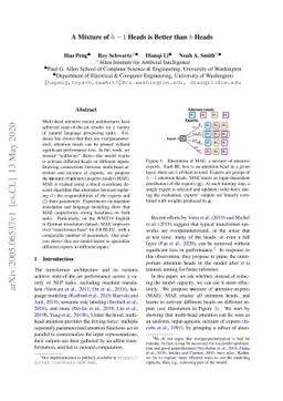 A Mixture of $h-1$ Heads is Better than $h$ Heads