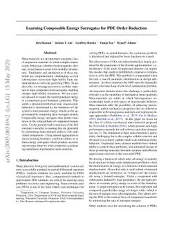 Learning Composable Energy Surrogates for PDE Order Reduction