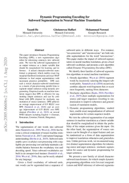 Dynamic Programming Encoding for Subword Segmentation in Neural Machine
  Translation