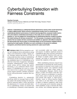 Cyberbullying Detection with Fairness Constraints