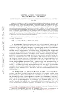 Kernel Analog Forecasting: Multiscale Test Problems