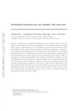 Activation functions are not needed: the ratio net