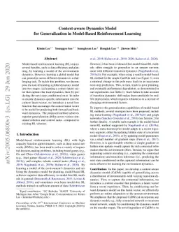 Context-aware Dynamics Model for Generalization in Model-Based
  Reinforcement Learning