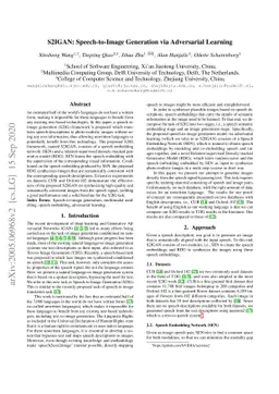 S2IGAN: Speech-to-Image Generation via Adversarial Learning