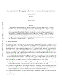 The universality of skipping behaviours on music streaming platforms