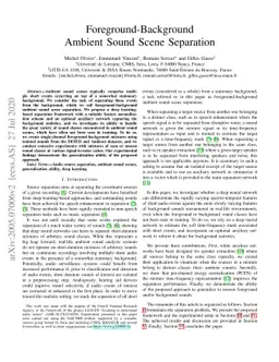 Foreground-Background Ambient Sound Scene Separation