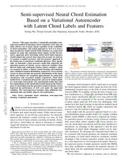 Semi-supervised Neural Chord Estimation Based on a Variational
  Autoencoder with Latent Chord Labels and Features