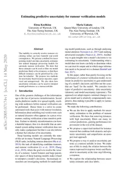 Estimating predictive uncertainty for rumour verification models
