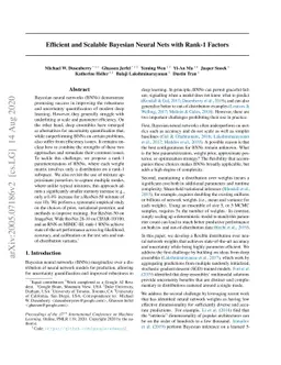 Efficient and Scalable Bayesian Neural Nets with Rank-1 Factors