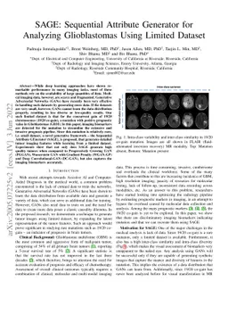 SAGE: Sequential Attribute Generator for Analyzing Glioblastomas using
  Limited Dataset