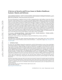 A Survey on Security and Privacy Issues in Modern Healthcare Systems:
  Attacks and Defenses