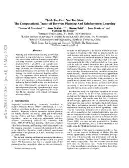 Think Too Fast Nor Too Slow: The Computational Trade-off Between
  Planning And Reinforcement Learning
