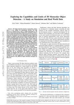 Exploring the Capabilities and Limits of 3D Monocular Object Detection
  -- A Study on Simulation and Real World Data