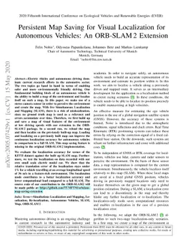 Persistent Map Saving for Visual Localization for Autonomous Vehicles:
  An ORB-SLAM Extension