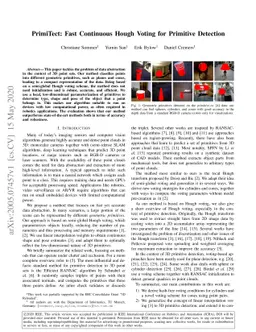 PrimiTect: Fast Continuous Hough Voting for Primitive Detection