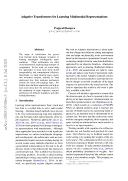 Adaptive Transformers for Learning Multimodal Representations