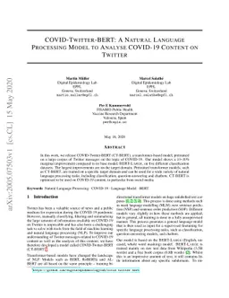 COVID-Twitter-BERT: A Natural Language Processing Model to Analyse
  COVID-19 Content on Twitter