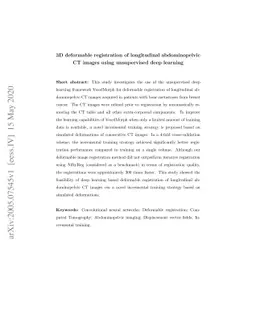3D deformable registration of longitudinal abdominopelvic CT images
  using unsupervised deep learning