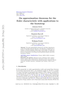 On approximation theorems for the Euler characteristic with applications
  to the bootstrap