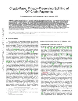 CryptoMaze: Privacy-Preserving Splitting of Off-Chain Payments