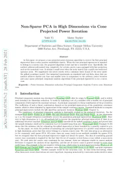 Non-Sparse PCA in High Dimensions via Cone Projected Power Iteration
