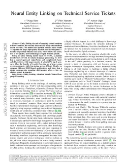 Neural Entity Linking on Technical Service Tickets