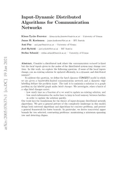 Input-Dynamic Distributed Algorithms for Communication Networks