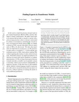 Finding Experts in Transformer Models