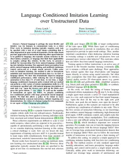 Language Conditioned Imitation Learning over Unstructured Data
